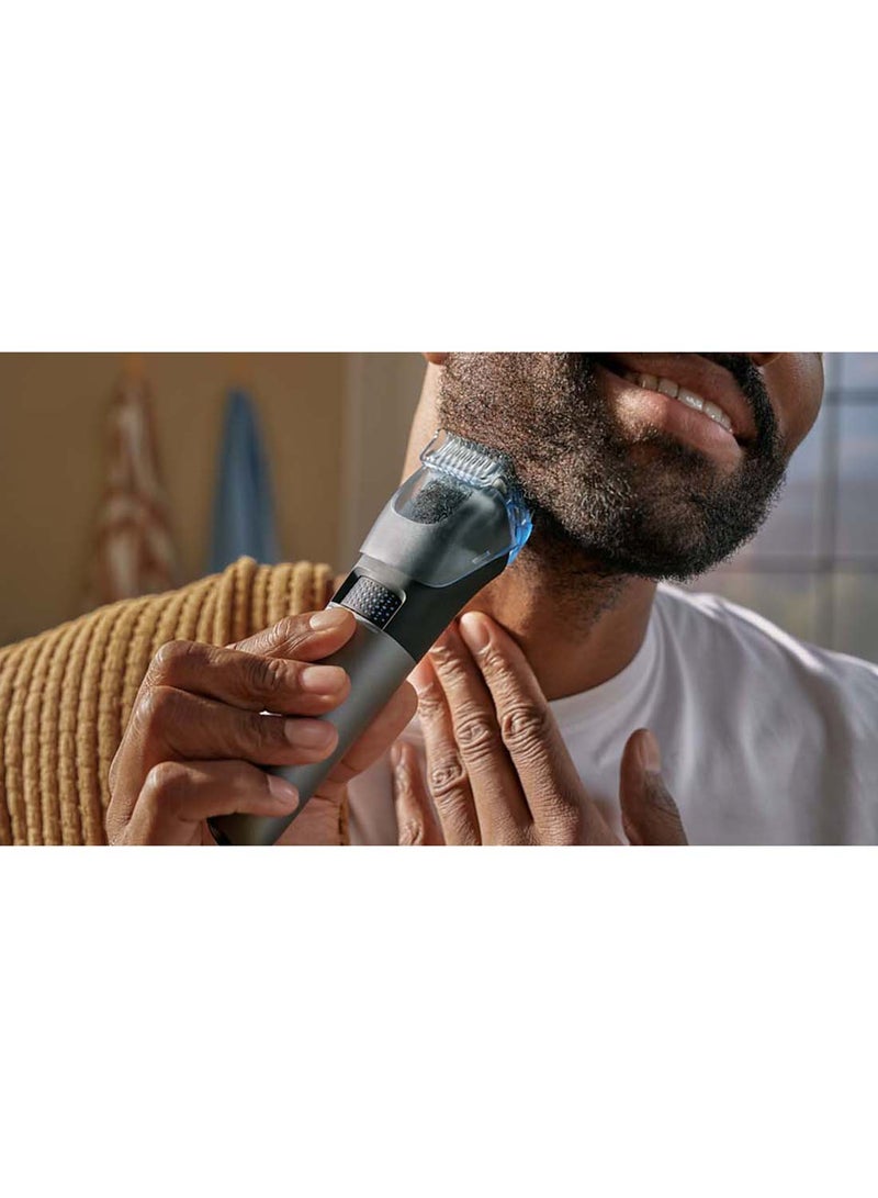 Beard Trimmer BT7670/15 | 40 length settings 0.4–20 mm | Catches cut hairs to reduce mess | Wet & dry | 120 min cordless | USB-A charging | Charging stand + pouch Mid Slate Metallic