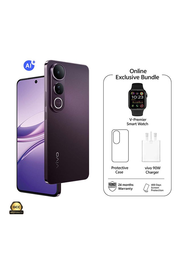فيفو V50 لايت AI 5G ثنائي الشريحة أسود شبح 12 جيجابايت RAM 512 جيجابايت مع ساعة ذكية حصرية + 1 سنة استبدال الشاشة (شاحن وحافظة داخل صندوق الهاتف) - نسخة الشرق الأوسط - Image 1