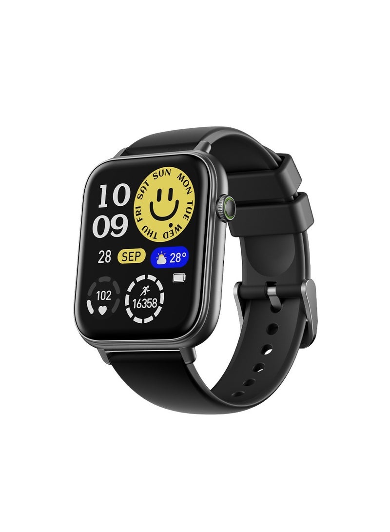 Oraimo Watch 6N - 1.83" HD Screen and AI Generated faces , Anti-Scratch Panda Glass, Heartrate monitor and SPO2 , Up to 7 days Usage time Black - Image 1