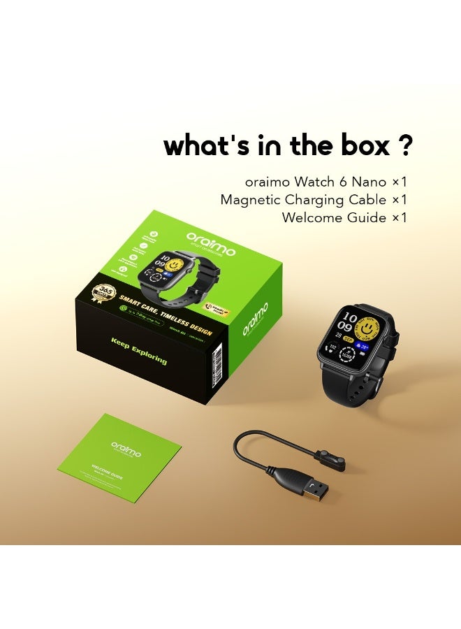 Oraimo Watch 6N - 1.83" HD Screen and AI Generated faces , Anti-Scratch Panda Glass, Heartrate monitor and SPO2 , Up to 7 days Usage time Black - Image 3