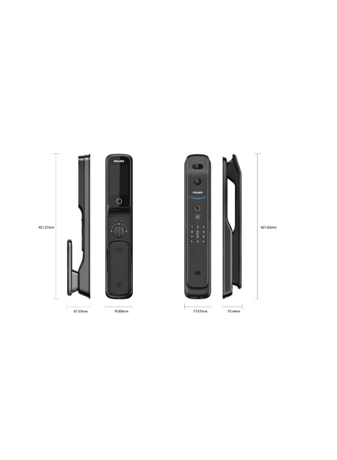 Philips Philips Smart Door Lock 709Fvp Facial Recognition With 3D Face Id, Motion Sensor, Wifi App Control, 4’’ Ips Display, Auto Locking & 5000Mah Long-Life Battery Black 60mm - Image 5