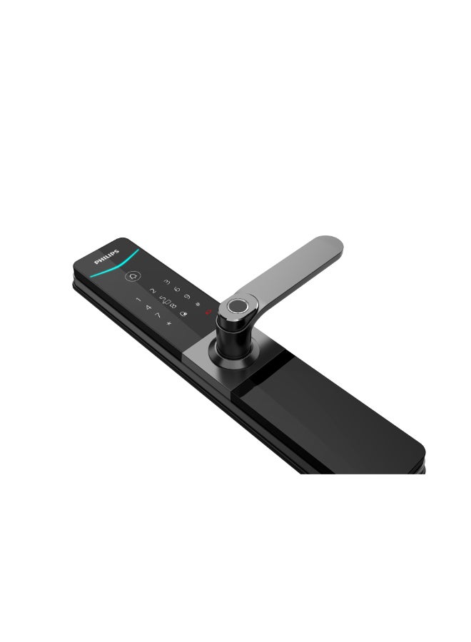 فيليبس قفل الباب الذكي Philips 610، فتح التطبيق، مقاوم للماء والغبار IP65، بصمة الإصبع، دبوس، علامة مفتاح، مفتاح ميكانيكي، يعمل مع المساعد وأليكسا رمادي 60مم - Image 5