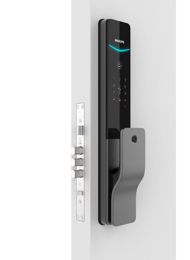 Philips Philips Smart Door Lock 801 With Financial-Grade Fingerprint Sensor, Touch Sensor Unlock, Remote Unlock Via App, Dual Verification, Auto Mortise, Dust & Water Resistant Grey 70mm - Image 4