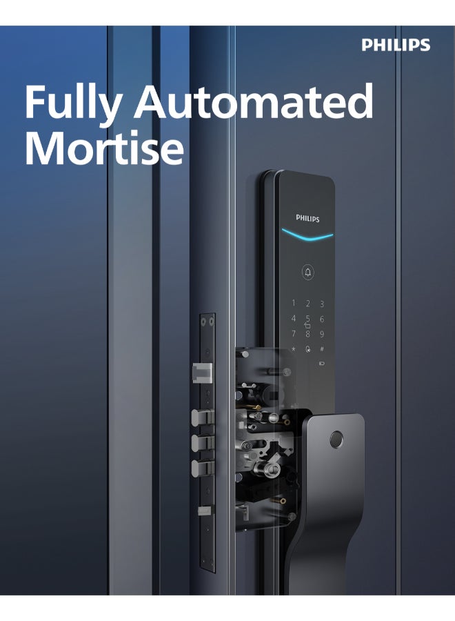 Philips Smart Door Lock 801 With Financial-Grade Fingerprint Sensor, Touch Sensor Unlock, Remote Unlock Via App, Dual Verification, Auto Mortise, Dust & Water Resistant Grey 70mm - Image 5