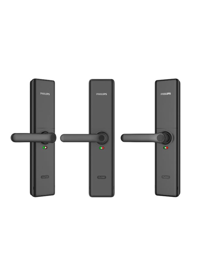 فيليبس قفل الباب الذكي Philips 7300، بلوتوث، فتح مباشر عبر التطبيق، الوصول ببصمة الإصبع، طرق فتح متعددة، قفل تلقائي، دبوس مخفي، مقبض آمن، تنبيهات ضد السرقة، تصميم مريح أسود 70مم - Image 5