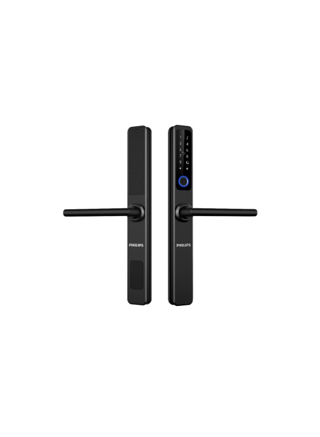 فيليبس قفل الباب الذكي Philips 608 Easykey، مناسب للإطارات الضيقة والأبواب الداخلية والخارجية، مقاوم للغبار والماء IP65، واي فاي، تنبيهات في الوقت الفعلي، مشاركة الرقم السري، طرق فتح متعددة أسود 43مم - Image 3