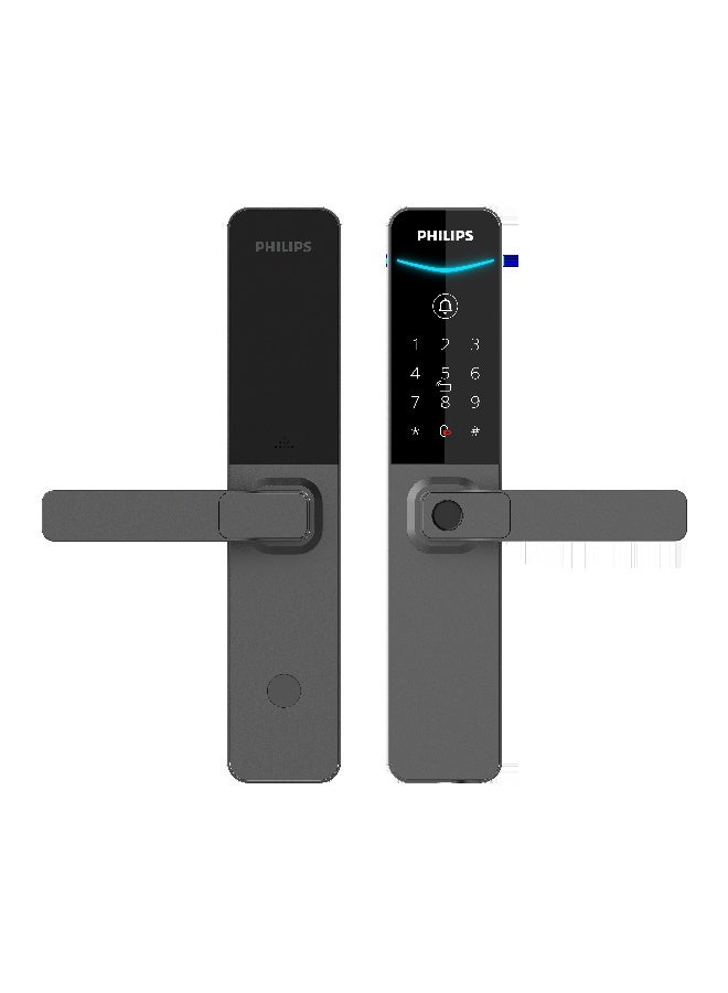 Philips Philips Smart Door Lock 615 50 Mm Easykey , Bluetooth App Setup, Offline Pin Sharing, Intuitive Fingerprint, Dual Verification, Hidden Pin, 4 Unlock Methods, Low Battery Alert Grey - Image 1