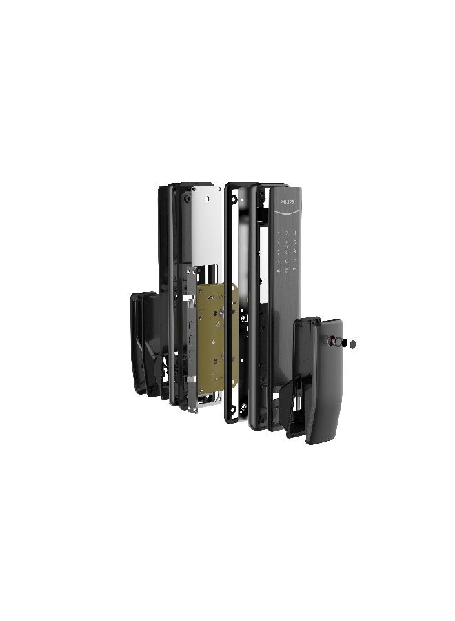 Philips Philips Smart Door Lock Alpha Bluetooth With Auto Mortise, Fingerprint, Pin Code, Key Tag & App Unlock, Dual Verification, Hidden Pin, Safehandle, C-Grade Cylinder, Alerts Black 70mm - Image 5