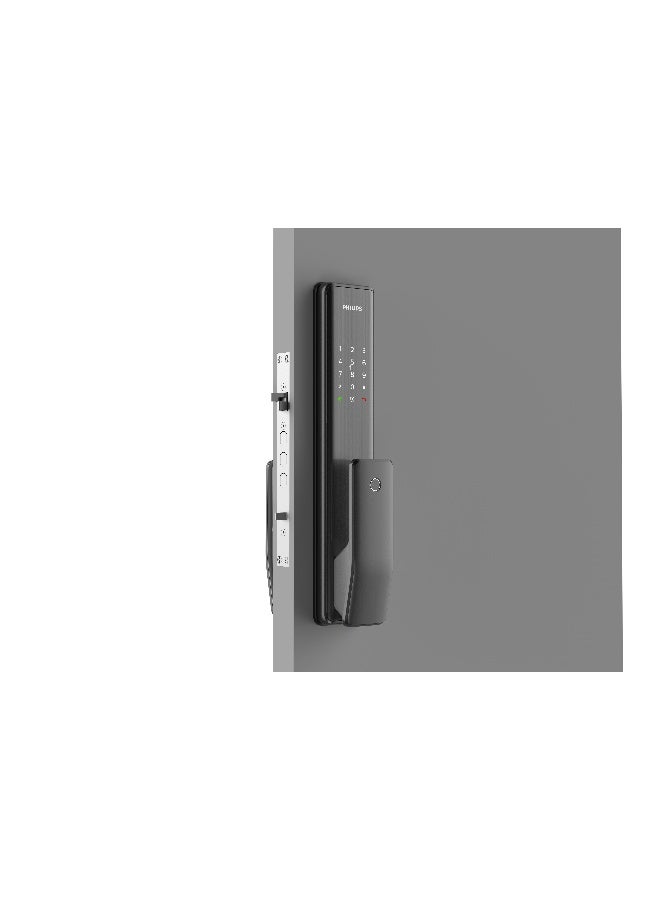 فيليبس قفل باب ذكي من فيليبس ألفا بتقنية البلوتوث مع خاصية الفتح التلقائي، وبصمة الإصبع، ورمز سري، وبطاقة مفتاح، وفتح التطبيق، والتحقق المزدوج، ودبوس مخفي، ومقبض أمان، وأسطوانة من الفئة C، وتنبيهات أسود 70مم - Image 4