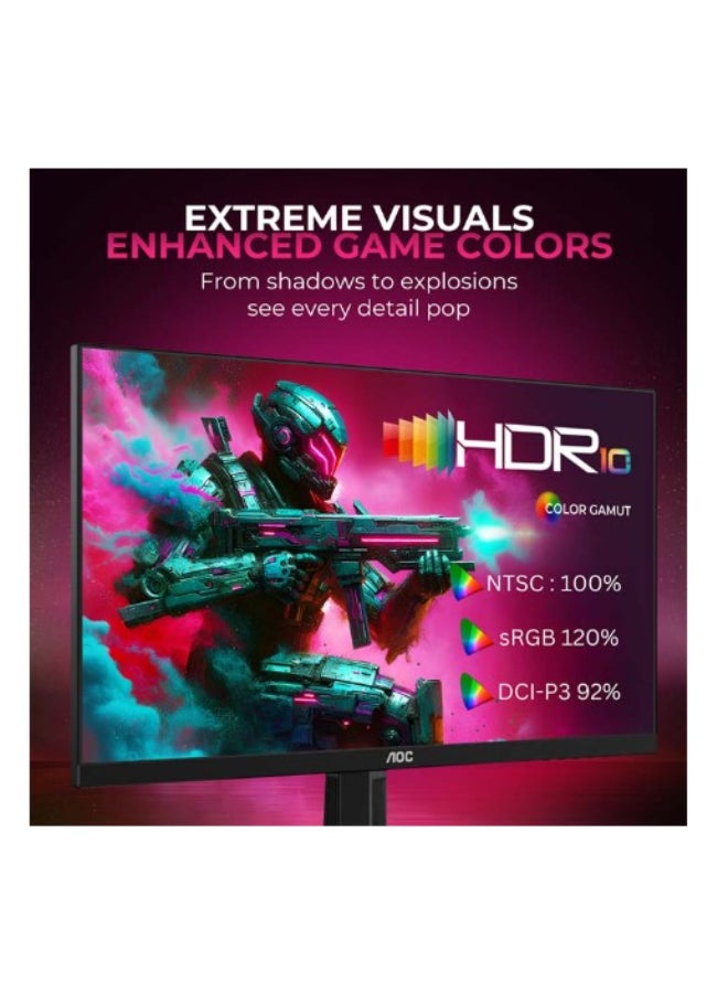 اي او سي شاشة الألعاب AOC 27G4HX مقاس 27 بوصة بدقة Full HD 1920x1080، HDR10، نوع لوحة IPS سريعة، معدل تحديث 200Hz، زمن استجابة 0.3ms، تقنية التزامن التكيفية، تدعم 120Hz على PS5 و Slim / Xbox Series X/S، قاعدة قابلة للتعديل في الارتفاع، مكبرات صوت مدمجة - Image 5