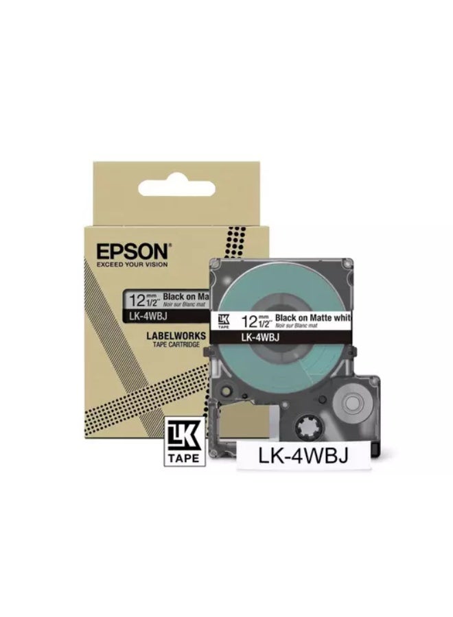 Matte Tape – 12mm(8m) – LK-4WBJ White/Black