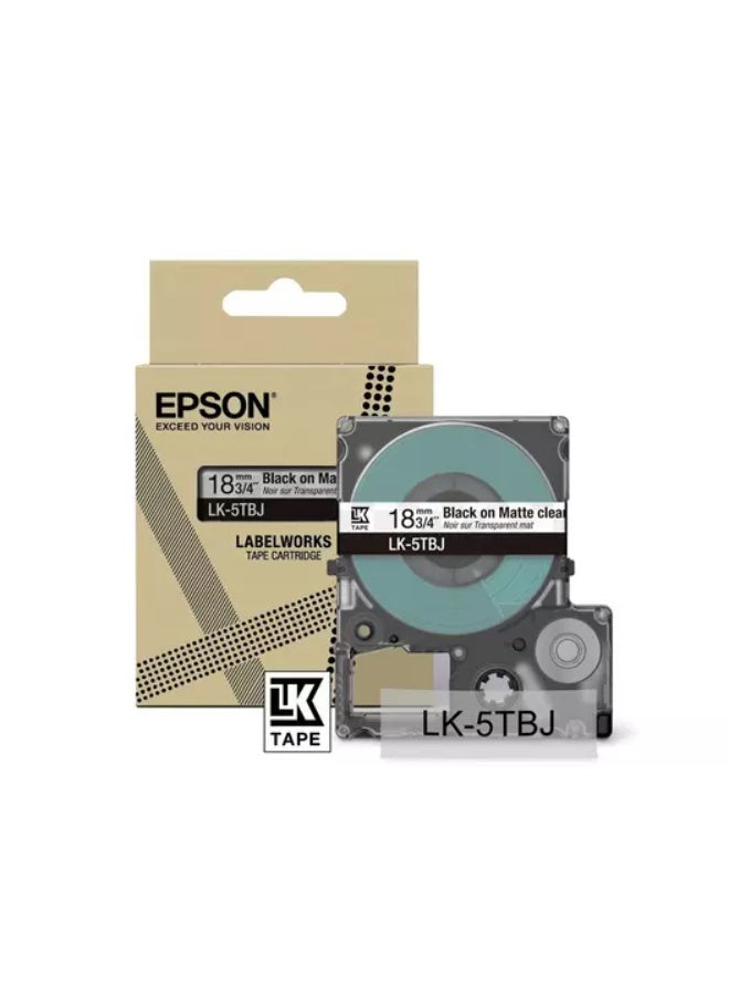 Matte Tape – Clear/Black 18mm(8m) – LK-5TBJ Clear/Black