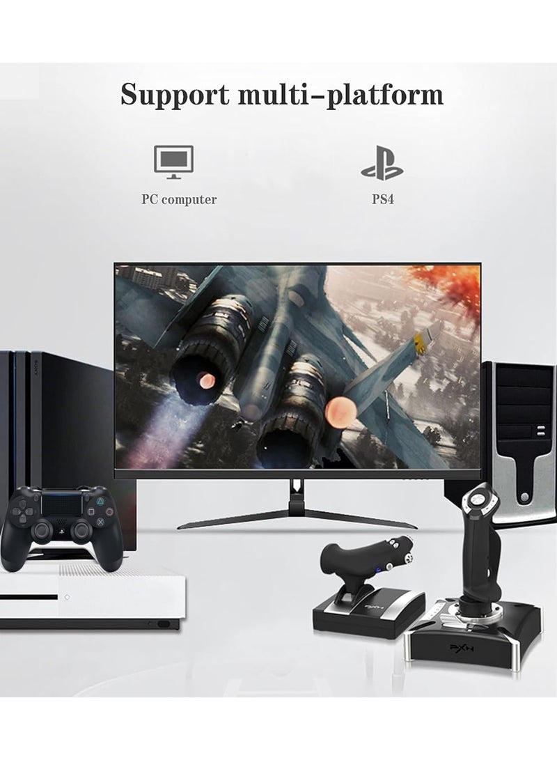 PXN 2119 PRO USB Flight Simulator Joystick for PC with Vibration, 4-Axis + 8-Way Hat, Programmable Buttons, Independent Throttle – Compatible with Windows 10/11 - Image 3