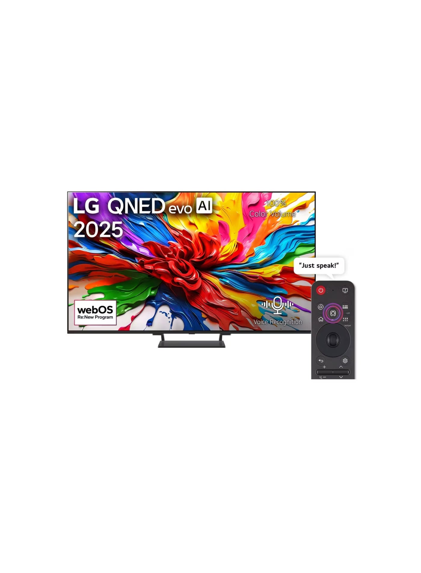 65 inch QNED evo AI QNED93 MiniLED 4K 144Hz VRR Smart TV AI Magic Remote webOS25 2025 65QNED93A6A Black