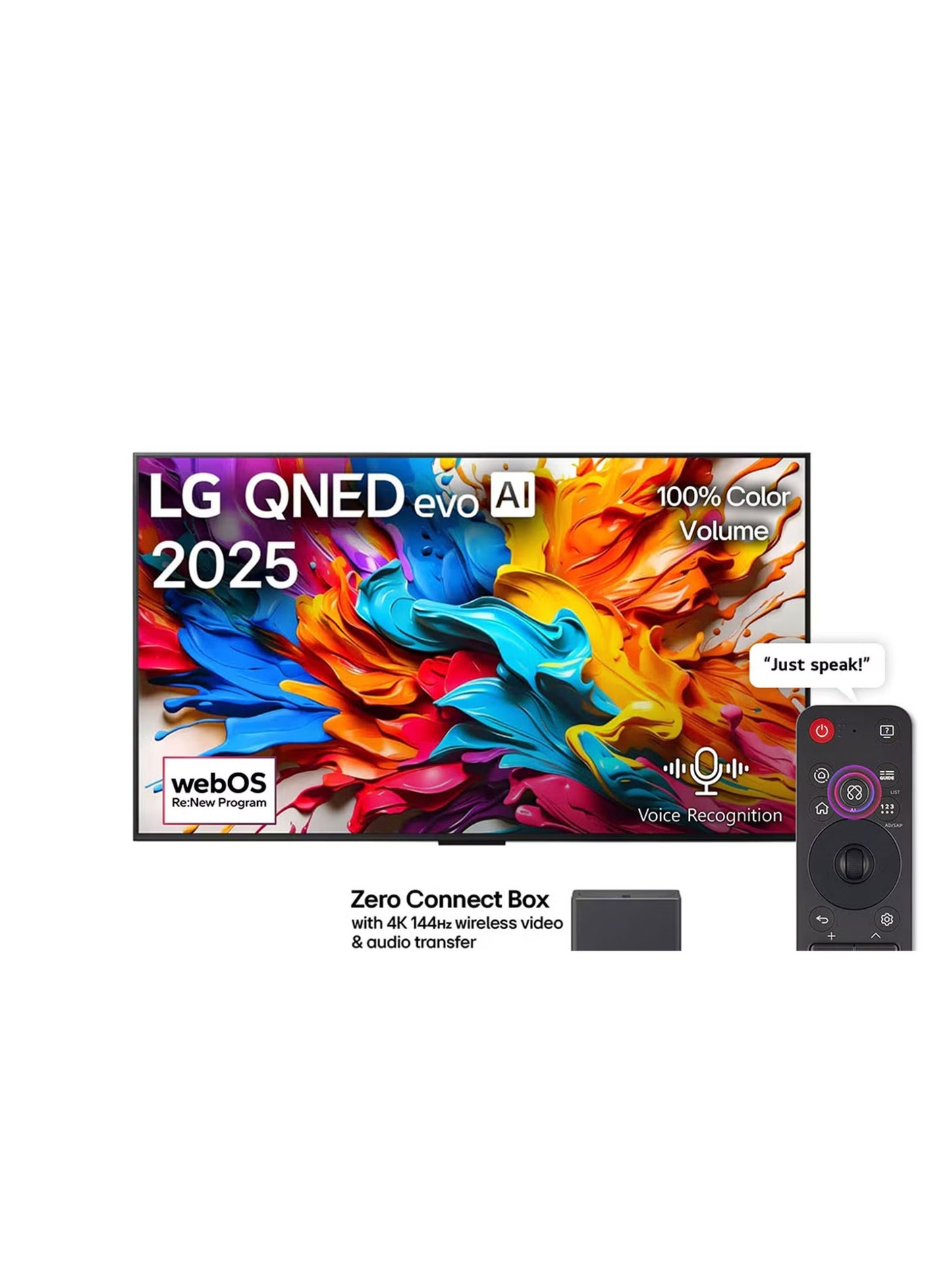 65 inch QNED evo AI QNED9M MiniLED 4K 144Hz VRR Smart TV AI Magic Remote webOS25 2025 65QNED9MA6A Black