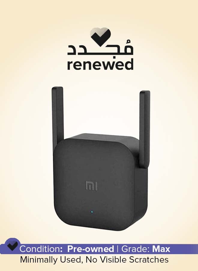 شاومي Renewed - Mi Wi-Fi Range Extender Pro Wifi Repeater, Network Expander/ 2 External Antenna/ Up to 300Mbps / Up to 16 devices Connectivity / Plug & Play black - Image 1