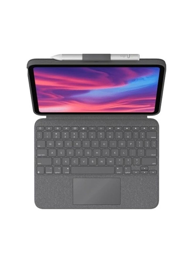 Logitech Renewed - Combo Touch For iPad 10th Generation Keyboard Case-Detachable Backlit With Kickstand Trackpad Smart Connector English-Arabic Keyboard Oxford grey - Image 3