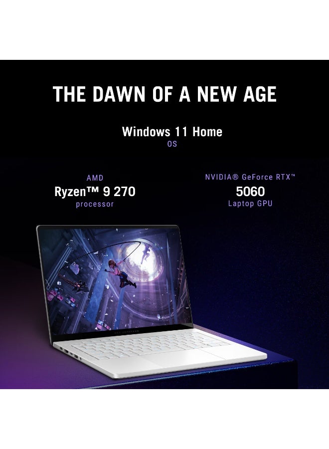 ASUS (Upgraded Version) ROG Zephyrus G14 (2025) GA403UM Gaming Laptop, 14” 3K OLED 120Hz, AMD Ryzen 9 270, NVIDIA GeForce RTX 5060 8GB, 16GB LPDDR5X RAM, 2TB PCIe SSD, Windows 11 Home English Platinum White English Platinum White - Image 5