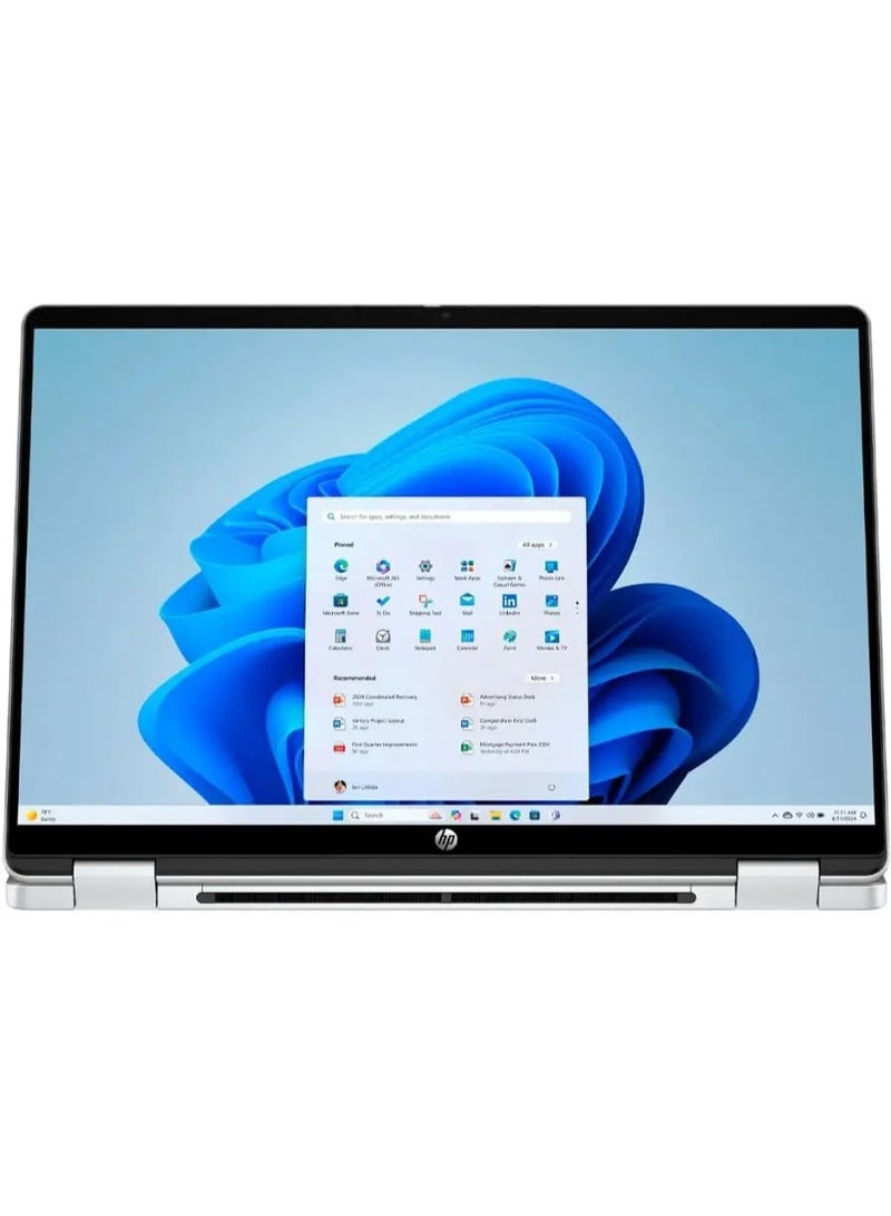 HP OmniBook 5 Flip Personal Laptop With 14-Inch WUXGA Display, Core 5 120U Processor/8GB RAM/1TB SSD/Intel Arc Graphics/Windows 11 Home with Consumix Mousepad silver - Image 2