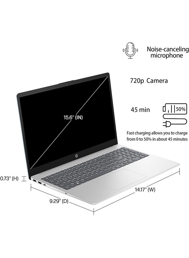 HP (Upgraded Version) Laptop With 15.6-Inch Display, Core i5-1335U Processor/16GB RAM/512GB SSD/Intel Iris XE Graphics/Windows 11 Home + 32GB USB FLASH English/Arabic silver - Image 5