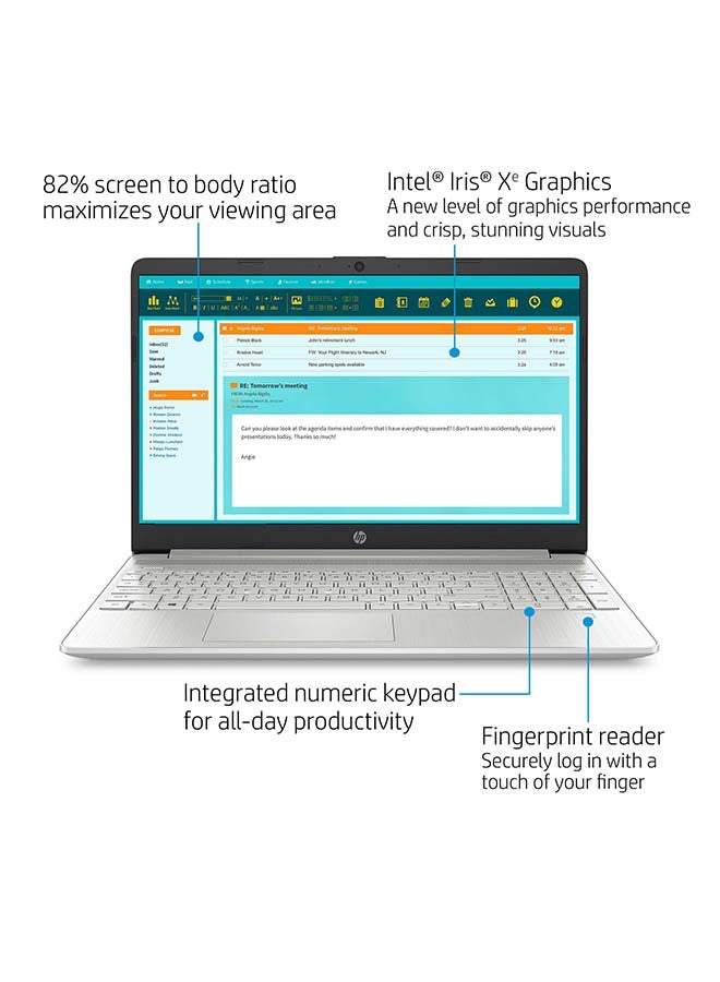 HP 15-dy2152 (Upgraded Version) Laptop With 16-Inch Full HD Display, 11th Gen Core i5-1135G7 Processer/16GB RAM/512GB SSD/Intel UHD Graphics 520/Windows 10 /International Version English/Arabic Silver - Image 3