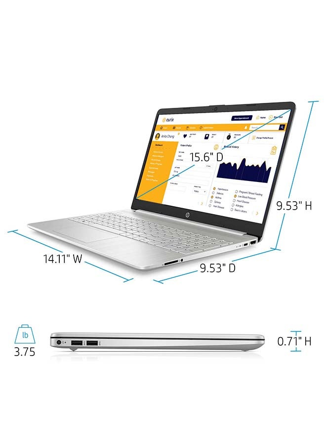 HP 15-dy2152 (Upgraded Version) Laptop With 16-Inch Full HD Display, 11th Gen Core i5-1135G7 Processer/16GB RAM/512GB SSD/Intel UHD Graphics 520/Windows 10 /International Version English/Arabic Silver - Image 4