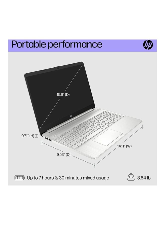 HP 15-dy5399nr (2023) (Upgraded Version) Laptop With 15.6-Inch Display, Core i5-1235u Processor/16GB RAM/512GB SSD/Intel Iris XE Graphics/Windows 11 Home English/Arabic Silver - Image 4