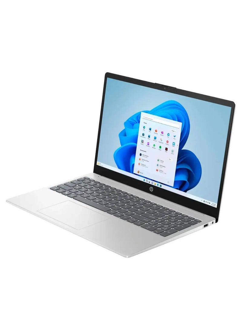 HP Laptop, 15.6" Touch-Screen HD Display, Intel Core i5 1235U Processor, 8GB RAM, 512GB SSD, Intel Iris Xe Graphics, Keyboard, Windows 11 | A9PE6UA#ABA English/Arabic Natural Silver - Image 4