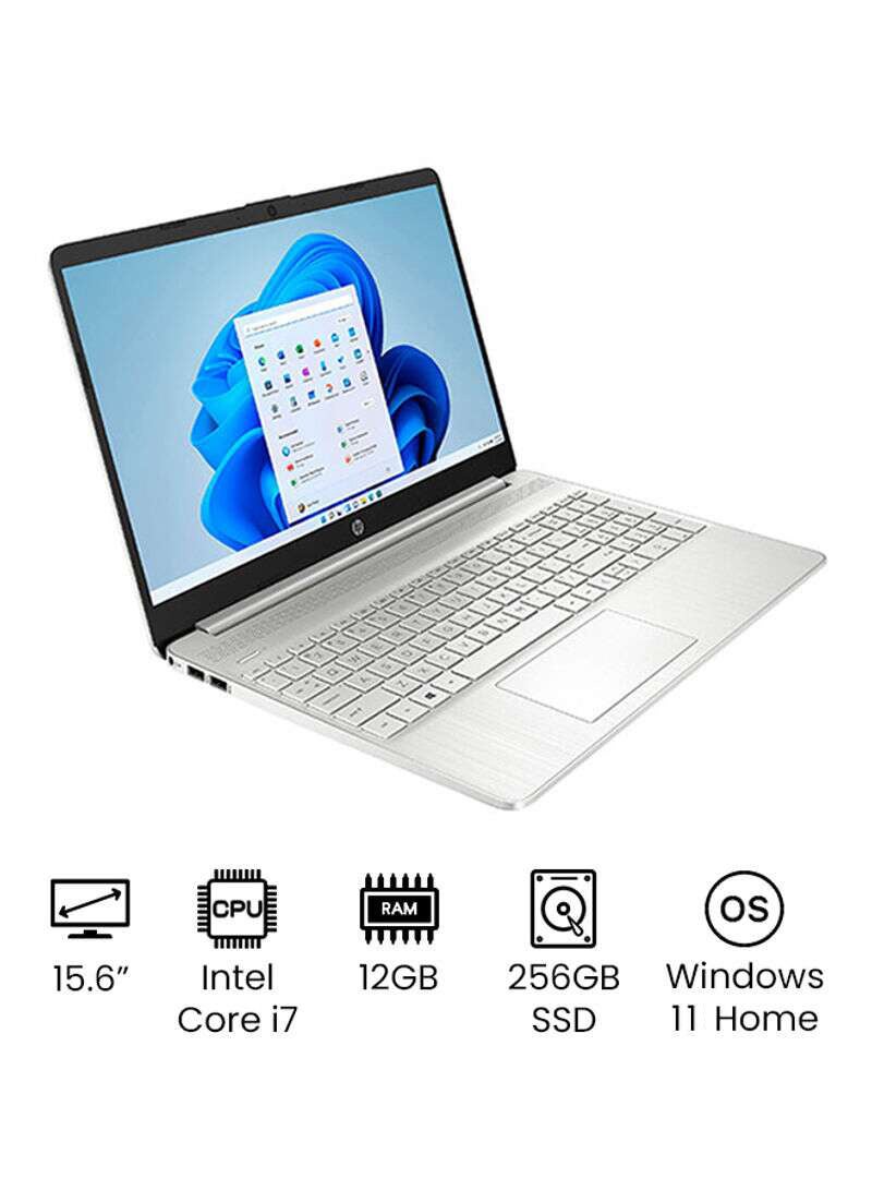 HP 15-dy2089ms (Upgraded Version) Laptop With 15.6-Inch Full HD Display, Core i7 1165G7 Processor/12GB RAM/256GB SSD/Intel UHD Graphics/Windows 11/International Version English/Arabic Silver - Image 1