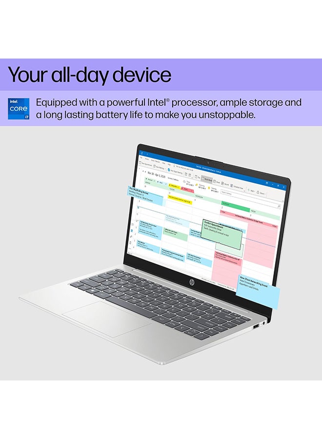 HP ‎9Z0K9UA#ABA Laptop With 15.6-Inch Full HD Display, Core i7-1355U Processor/16GB RAM/512GB SSD/Intel Iris xe Graphics/Windows 11 Home English/Arabic Silver - Image 3