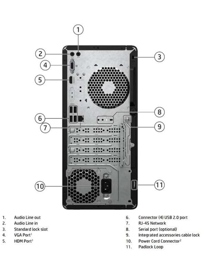 HP 290 G9 Tower PC, Core i5-12400 Processor/4GB RAM/256GB SSD/Intel UHD 730 Graphics/Free DOS english_arabic Black - Image 4