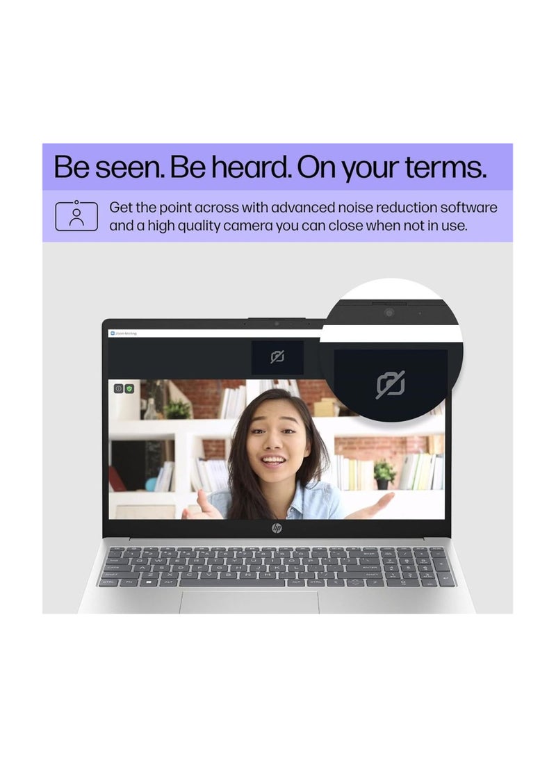 HP (2023) Laptop With 15.6-Inch FHD Display, Core i5-1334U Processor/8GB RAM/512GB SSD/Intel Iris Xe Graphics/Windows 11 Home English/Arabic Silver - Image 4