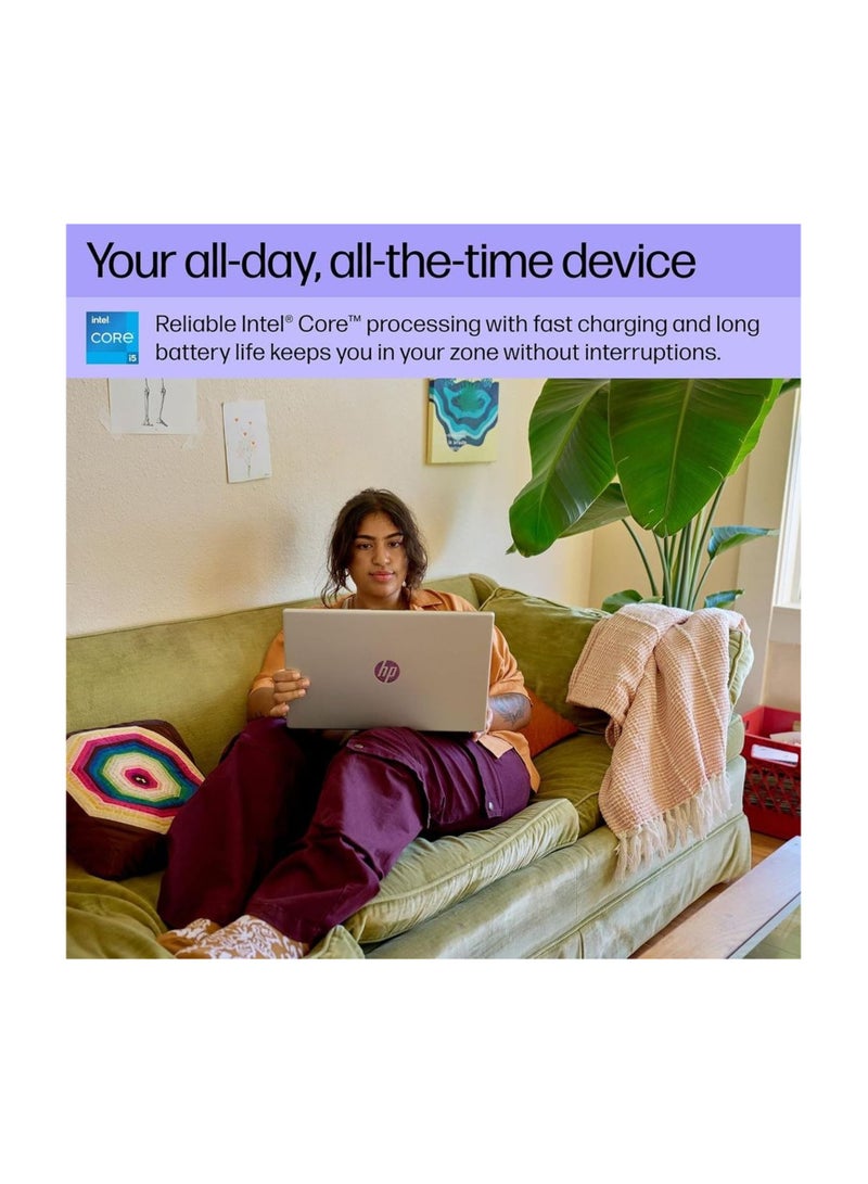 HP (2023) Laptop With 15.6-Inch FHD Display, Core i5-1334U Processor/8GB RAM/512GB SSD/Intel Iris Xe Graphics/Windows 11 Home English/Arabic Silver - Image 5
