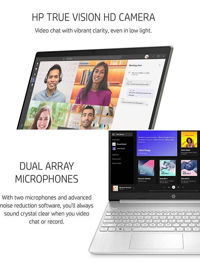 HP 15 DY 2024nr (Upgraded Version) Laptop With 15.6-Inch Display, Core i5-1135G7 Processer/8GB RAM/256GB SSD/Intel UHD Graphics English/Arabic Silver - Image 5