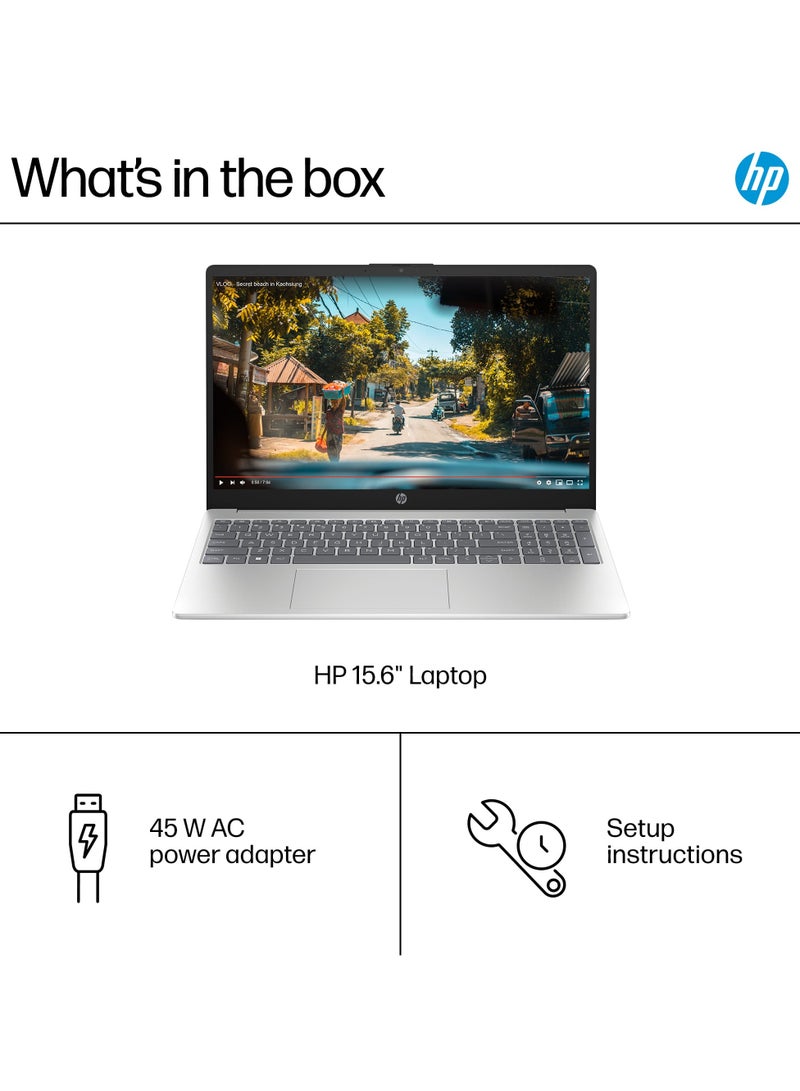 HP 15-FD0005DX (Upgraded Version) Laptop With 15.6-Inch Touchscreen Display, Core i5-1235U Processor/8GB RAM/512GB SSD/Intel Iris XE Graphics/Windows 11 Home S English/Arabic Silver - Image 4