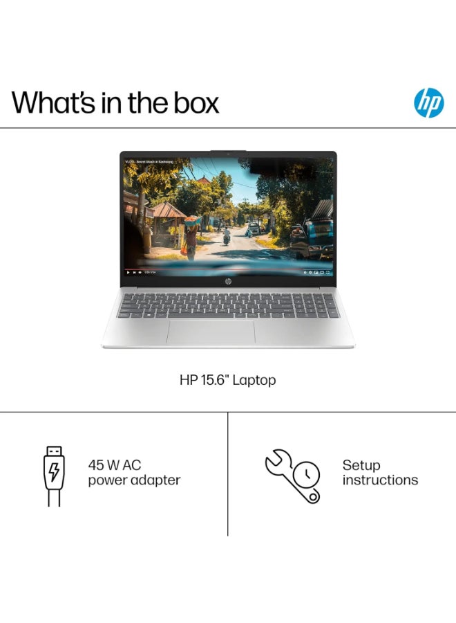 HP 15-FD0005DX  Laptop With 15.6-Inch Display, Core i5-1235U Processor/16GB RAM/512GB SSD/Intel UHD Graphics/Windows 11 English/Arabic Silver - Image 4