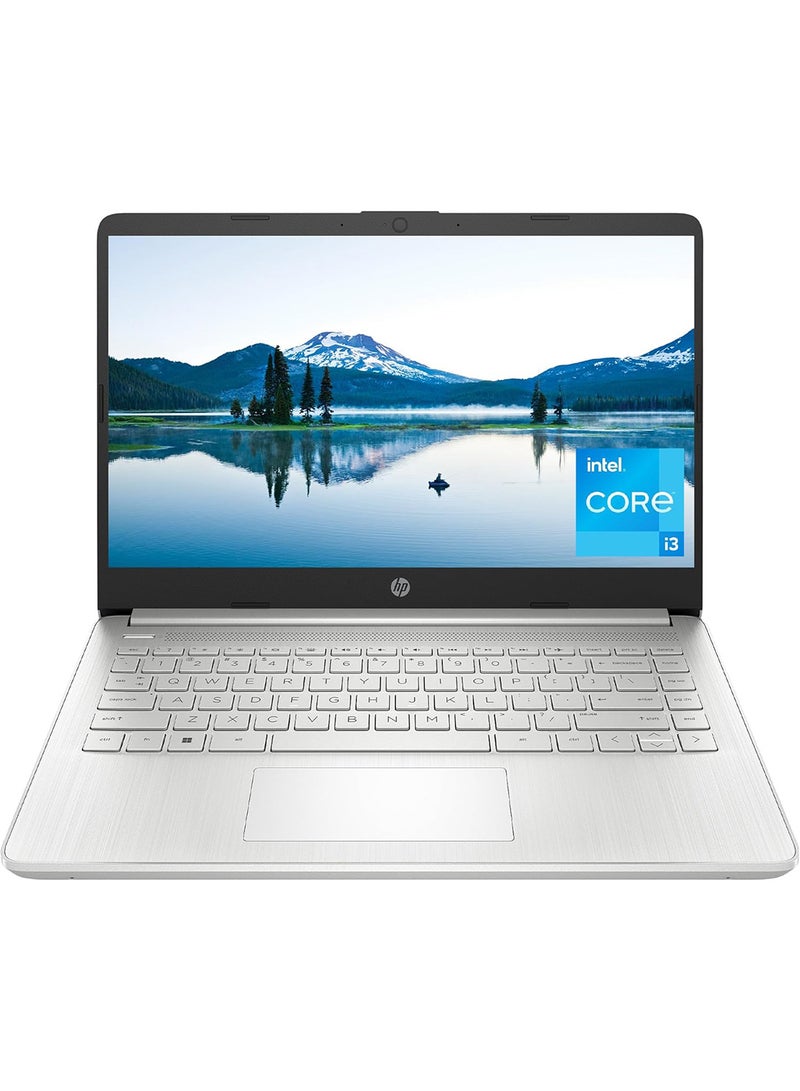 HP 9W0Z0UA#ABA Laptop With 14-Inch Full HD Display, Core i3-1215U Processor/8GB RAM/256GB SSD/Intel UHD Graphics/Windows 11 Home English/Arabic Natural Silver - Image 1