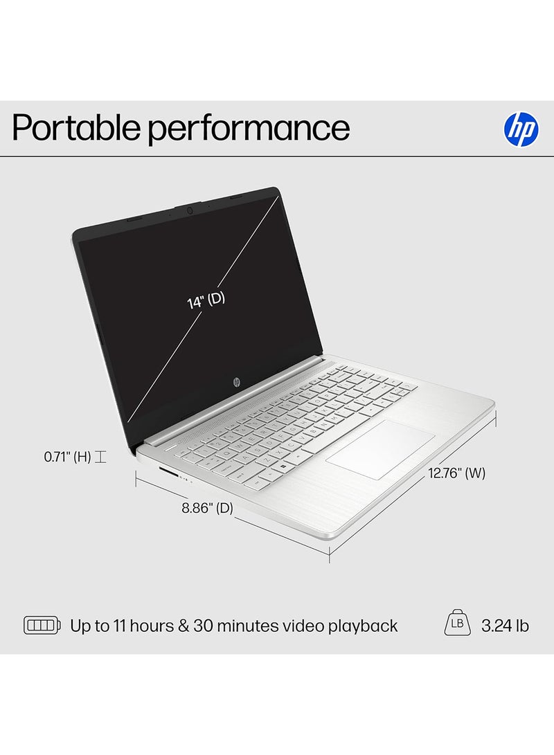 HP 9W0Z0UA#ABA Laptop With 14-Inch Full HD Display, Core i3-1215U Processor/8GB RAM/256GB SSD/Intel UHD Graphics/Windows 11 Home English/Arabic Natural Silver - Image 5
