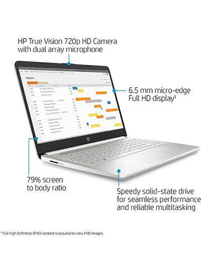 HP 14-Dq2055wm (Upgraded Version) Laptop With 14-Inch Full HD Display, 11th Gen Core i3-1115G4 Processor/4GB RAM/256GB SSD/Intel UHD Graphics/Windows 10 Home/International Version English/Arabic Silver - Image 5