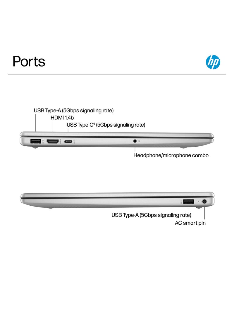 HP 15-FD0005DX (Upgraded Version) Laptop With 15.6-Inch Touchscreen Display, Core i5-1235U Processor/16GB RAM/1TB SSD/Intel Iris XE Graphics/Windows 11 Home S English/Arabic Silver - Image 4