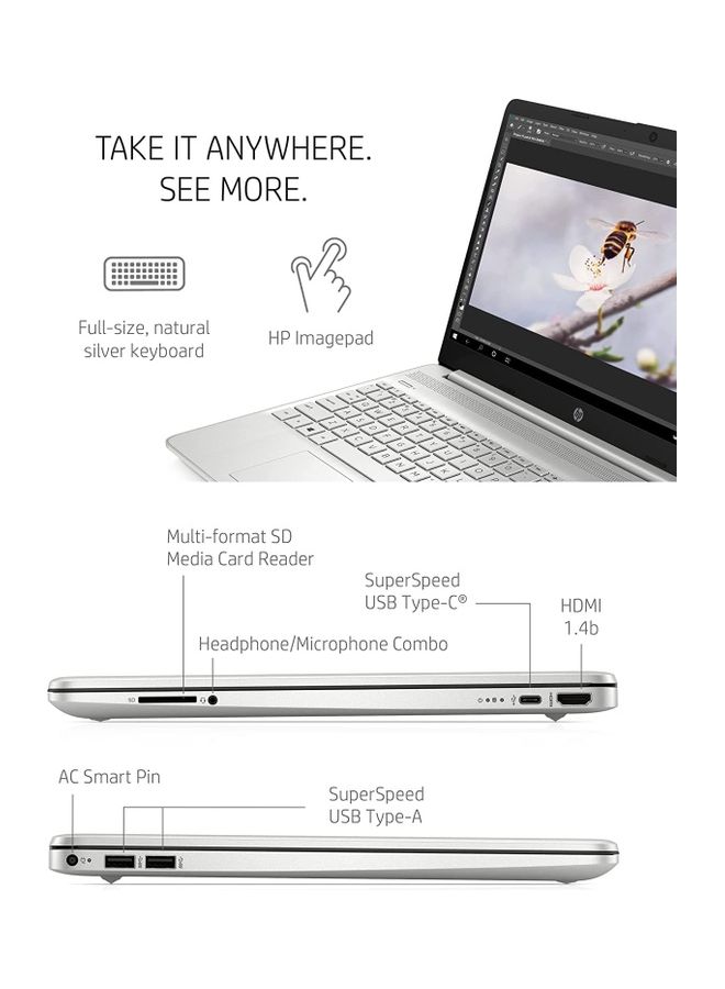 HP 15-dy2795wm (Upgraded Version) Laptop With 15.6-Inch FHD Display, Core i5-1135G7 Processor/8GB RAM/256GB SSD/Intel Iris Xe Graphics/Windows 11 Home/ English/Arabic Silver - Image 5