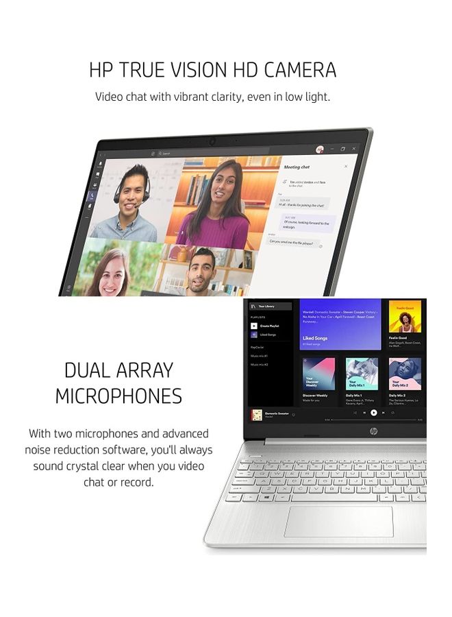 HP 15-dy2795wm (Upgraded Version) Laptop With 15.6-Inch FHD Display, Core i5-1135G7 Processor/8GB RAM/256GB SSD/Intel Iris Xe Graphics/Windows 11 Home/ English/Arabic Silver - Image 4