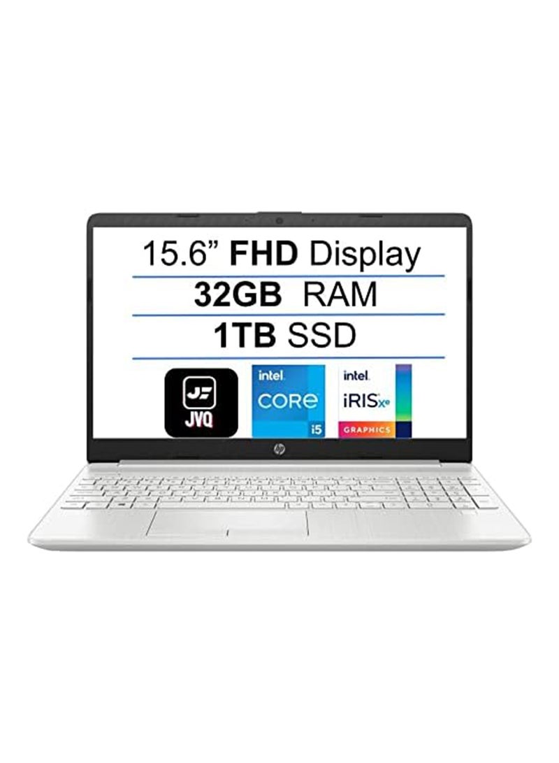 HP 15 i5 (Upgraded Version) Laptop 15.6-Inch Display, Core i5-1135G7 Processor/32GB RAM/1TB SSD/Intel Iris/Iris Plus Graphics/Windows 10 S English/Arabic Natural Silver - Image 2