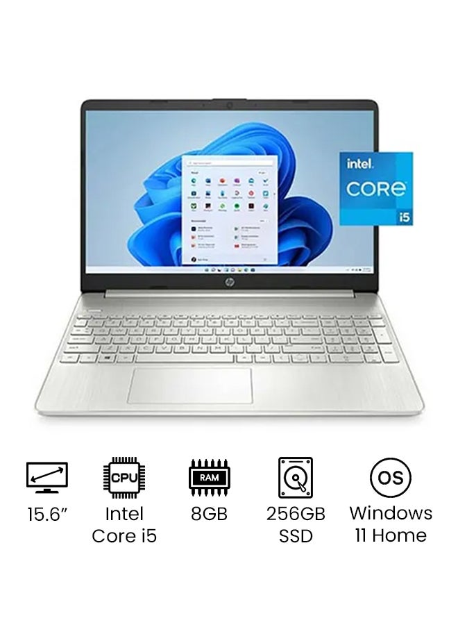HP 15-DY2095WM (Upgraded Version) Laptop With 15.6-Inch Full HD Display, Core i5 1135G7 Processer/8GB RAM/256GB SSD/Intel Iris X Graphics/Windows 11 Home English/Arabic Silver - Image 1