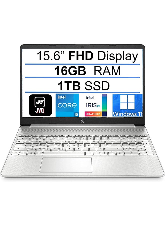 HP 2022 Newest 15.6-Inch FHD Display, Core i5-1135G7 Processor/16GB RAM/1TB SSD/Intel Iris XE Graphics/Windows 11 English/Arabic Silver - Image 1