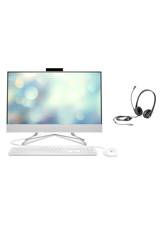 HP 24-df1032ny All-In-One 24-Inch Desktop, Core i5-1135G7 Processor/8GB RAM/512GB SSD/Intel Iris Xe Graphics/Windows 11 + Business Headset v2 English/Arabic Snow White - Image 1