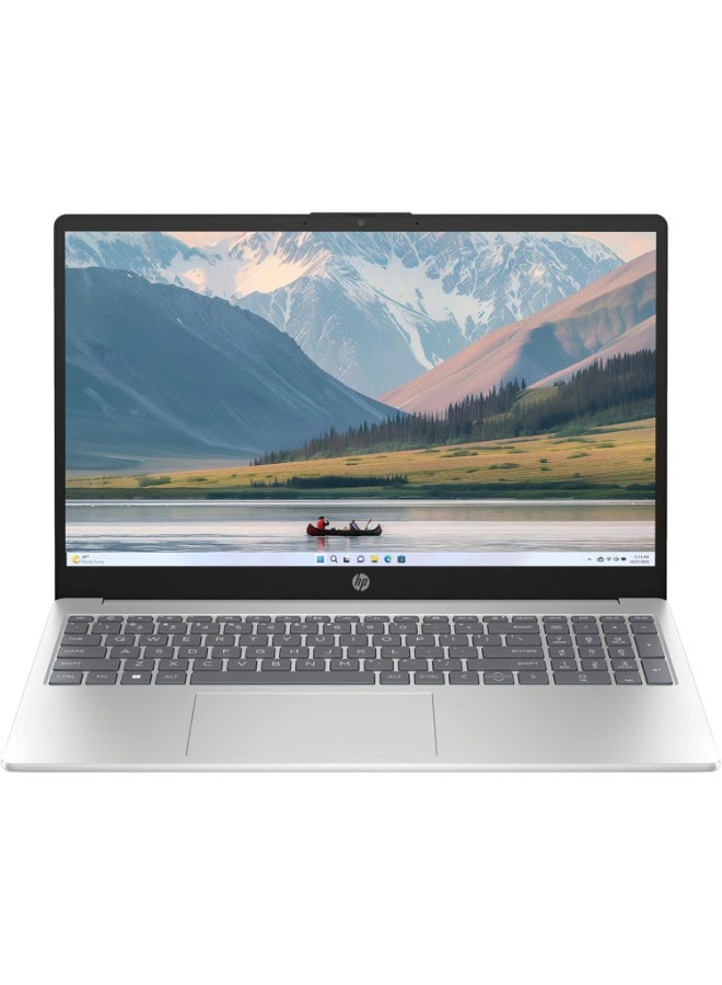 HP 15-FD0095WM Laptop With 15.6-Inch FHD Display, Core i5-1235U Processor/8GB RAM/512GB SSD/Intel Iris Xe Graphics/Windows 11 Home English/Arabic Silver - Image 1