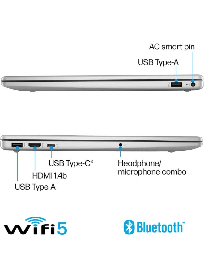 HP 15-FD0095WM Laptop With 15.6-Inch FHD Display, Core i5-1235U Processor/8GB RAM/512GB SSD/Intel Iris Xe Graphics/Windows 11 Home English/Arabic Silver - Image 5