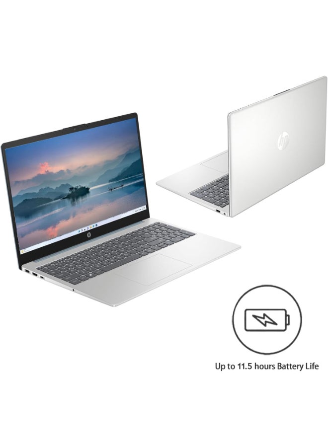 HP 15-FD0095WM Laptop With 15.6-Inch FHD Display, Core i5-1235U Processor/8GB RAM/512GB SSD/Intel Iris Xe Graphics/Windows 11 Home English/Arabic Silver - Image 4