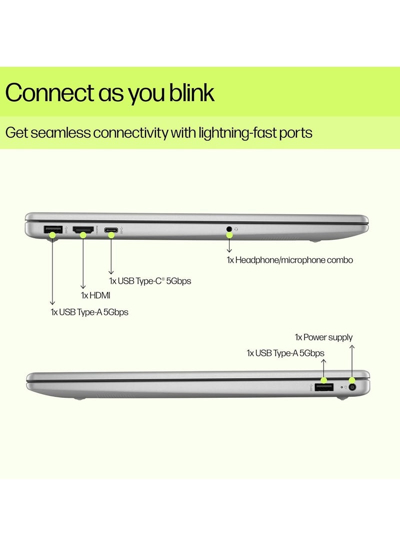 HP 2023 Newest 15s Series Notebook With 15.6-Inch Display, Core i7-1355U Processor/16GB RAM/512GB SSD/Intel Iris XE Graphics/Windows 11 + Free Mouse English/Arabic Silver - Image 5